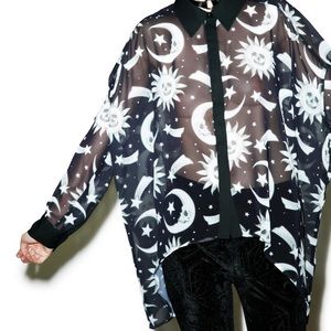 Cosmic death ladies sheer shirt